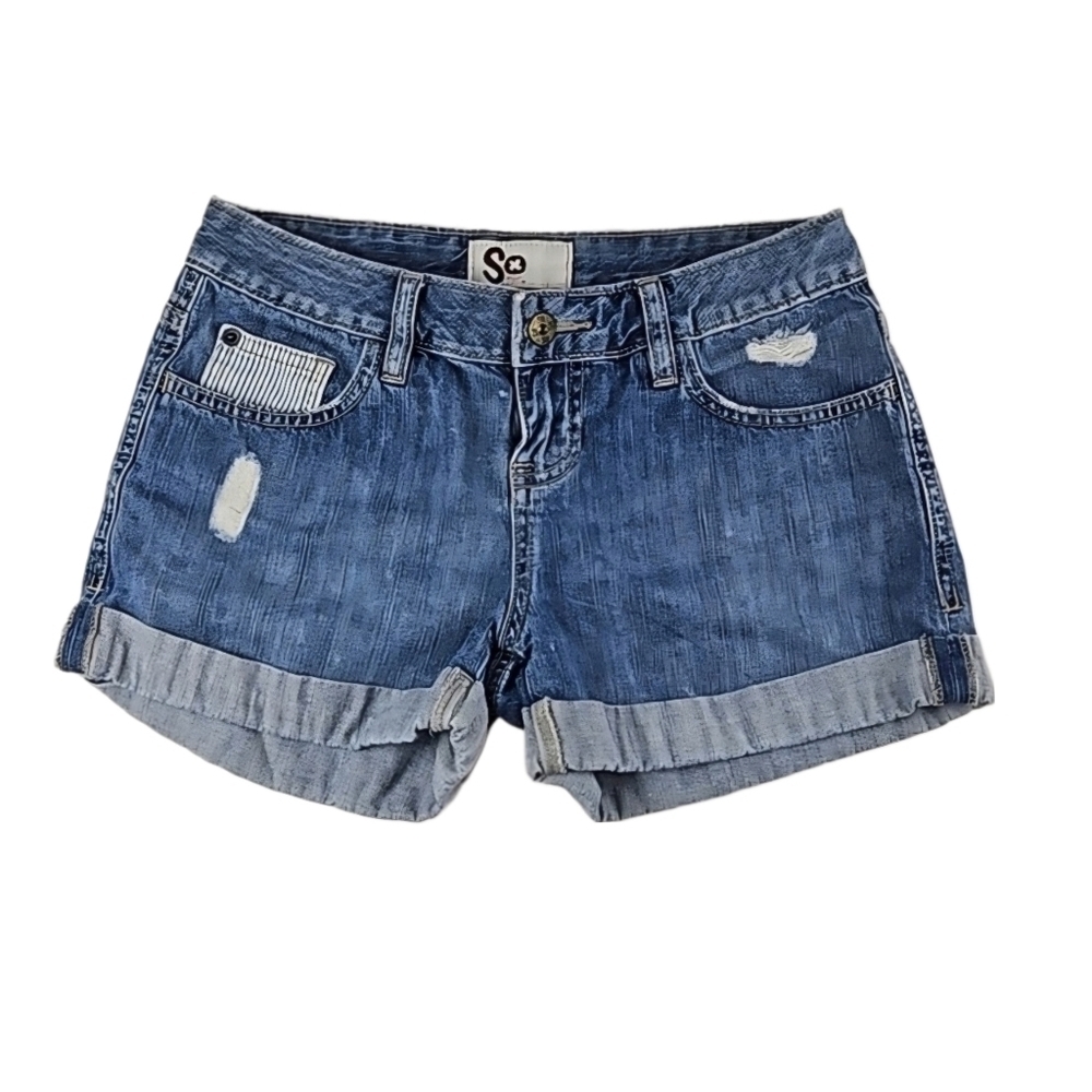 100% Cotton Jean Shorts w/ Striped Pockets
